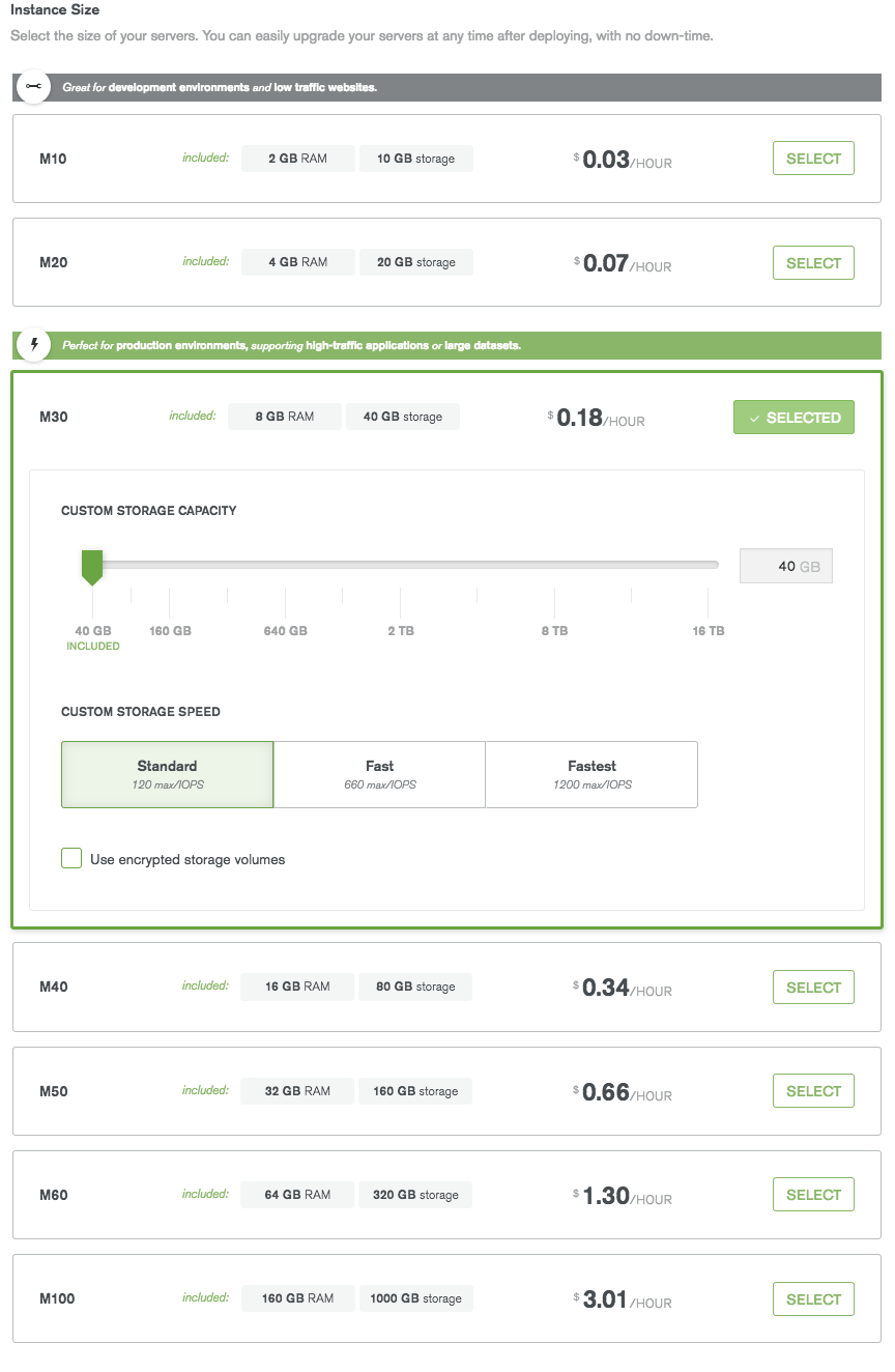 MongoDB Atlas - Instance Configuration