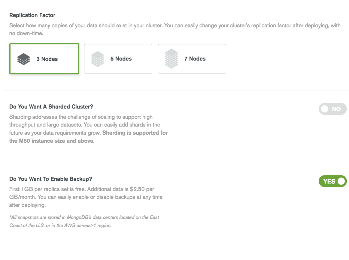 MongoDB Atlas - Cluster Configuration